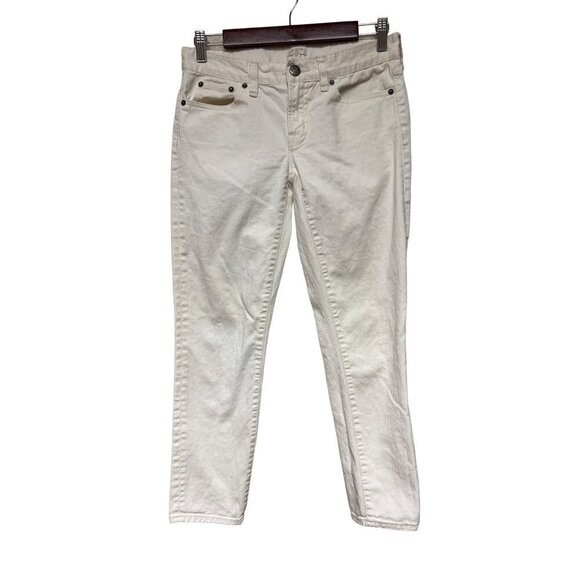 J.Crew White Denim Stretch Ankle Denim Jeans Women's Size 27 - Picture 1 of 11